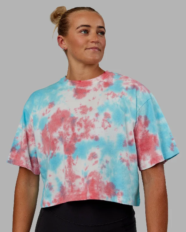 Lifting Club Cropped Heavyweight Tee - Scarlet-Tie Dye