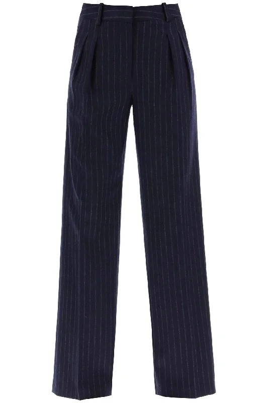 amoya pinstripe wool trousers AMOYA NAVY STRIPES