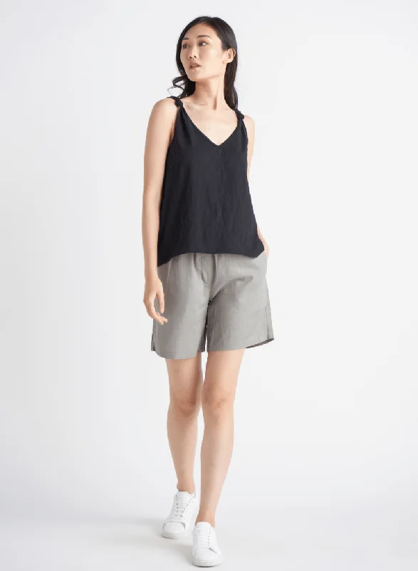 Black Tape Long Linen Blend Pull-On Short - 1922758 T