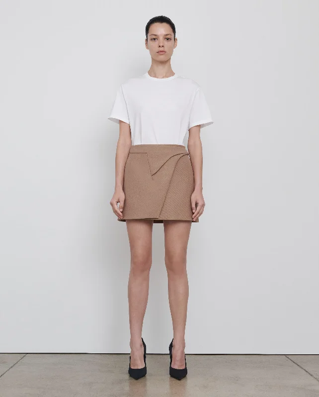 WRAP SKIRT MINI / TAN