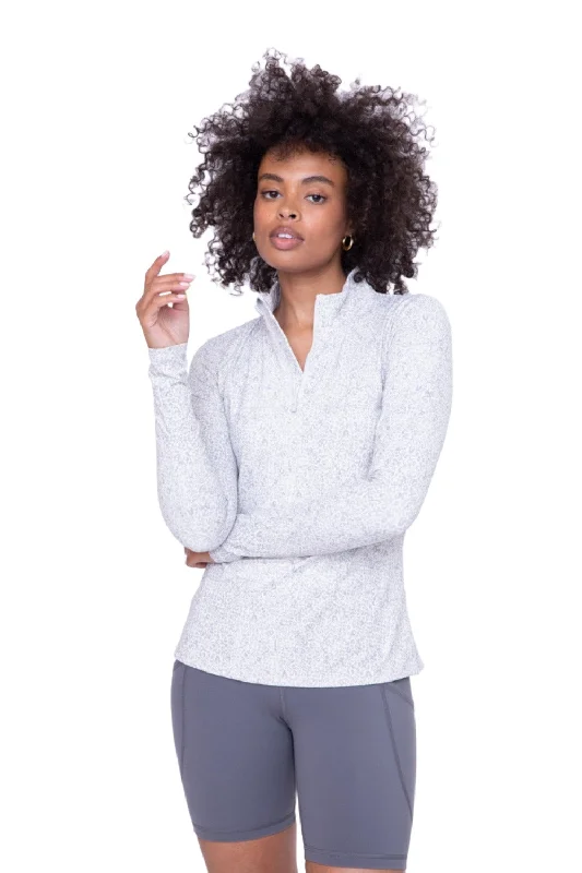 Mono B Half Zip Fitted Long Sleeve Top AT-A1150